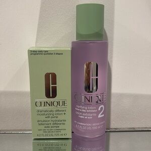 NWT Clinique clarifying lotion 2 and moisturizing lotion 3 Bundle